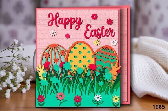 Download Happy Easter Egg Garden Card SVG 1985 - Premium Resources