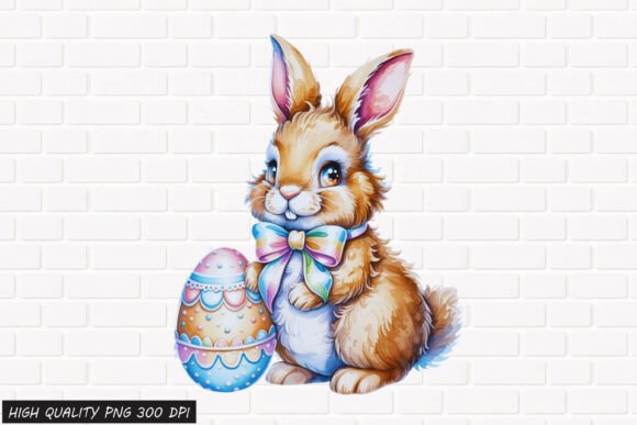Download Cute Easter Bunny with Egg Clipart 5 PNG - Egg Collection