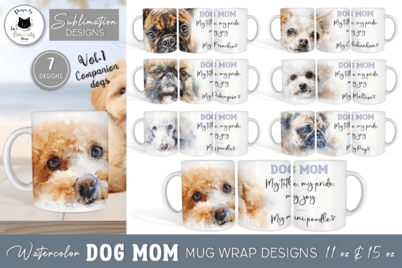Download Dog Mom Mug Wraps Vol.1 | Dog Mug Design - Mug design Collection