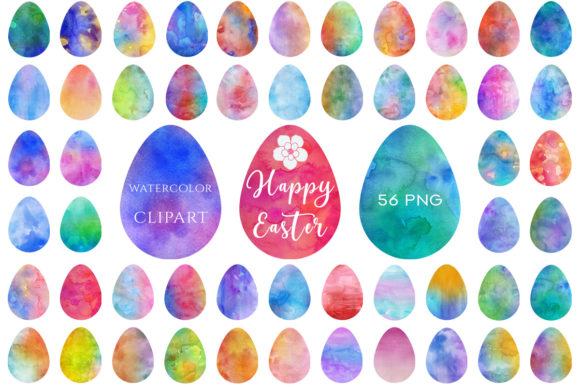 Download Watercolor Set of Easter Eggs - Egg Collection