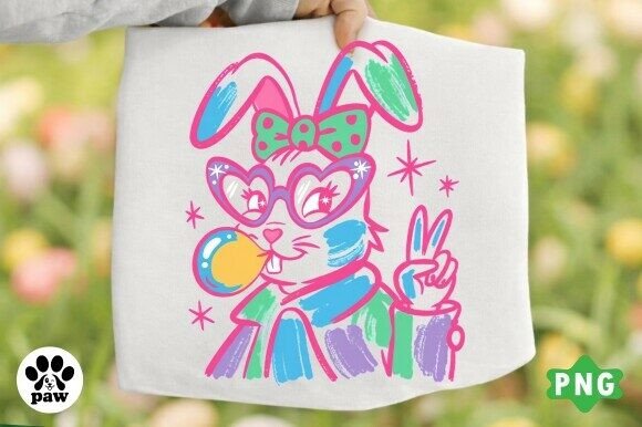 Download Cute Colorful Easter Bunny PNG, Neon Png - Premium Resources