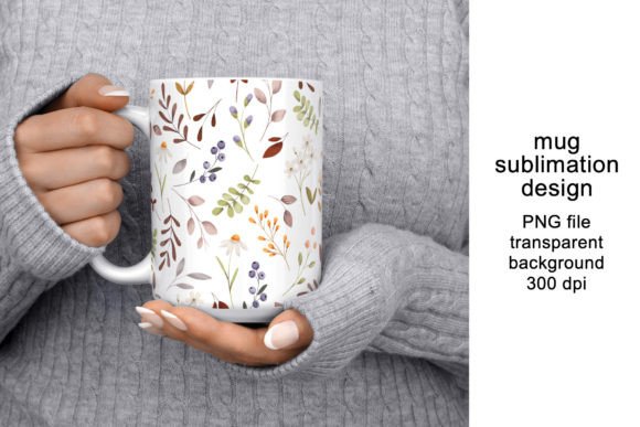 Download Mug Design, Wrap with Flowers, PNG. - Mug design Collection