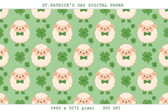 Download St.Patrick's Day Sheep Digital Paper - Sheep digital Collection