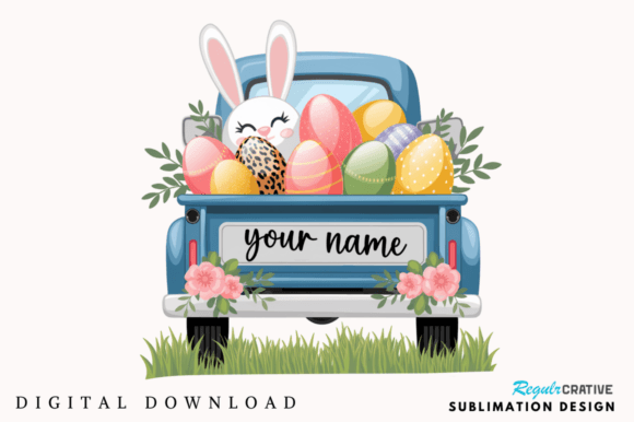 Download Vintage Truck Easter Egg Sublimation PNG - Egg Collection