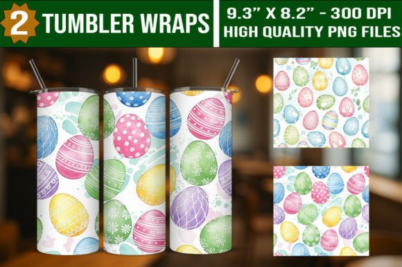 Download Colorful Easter Eggs Tumbler Wraps Set - Egg Collection