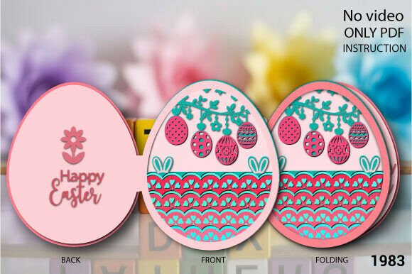 Download Easter Egg Fold Card Layer Template 1983 - Premium Resources