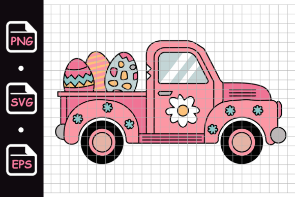 Download Vintage Pink Easter Truck with Eggs - Egg Collection