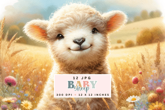 Download Adorable Baby Sheep Digital Backgrounds - Sheep digital Collection