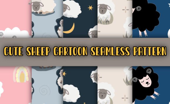 Download Cute Sheep Digital Paper Patterns - Sheep digital Collection
