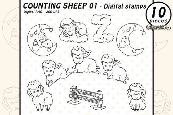Download COUNTING SHEEP Digital Stamps - Sheep digital Collection