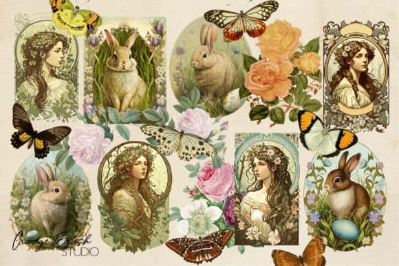 Download Spring Vintage Easter PNG Bundle - Vintage easter png Collection